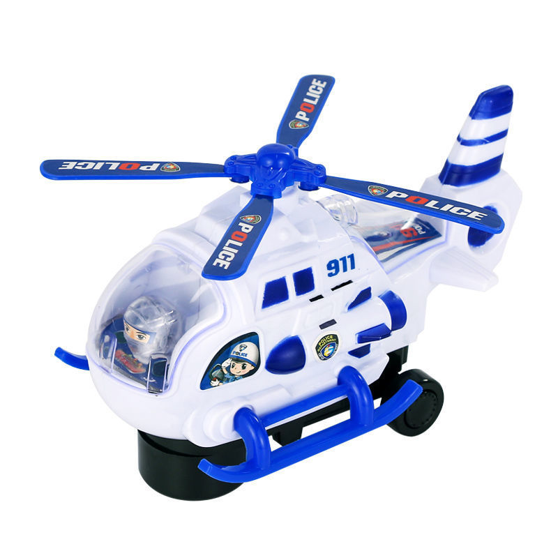 玩具飞机儿童小孩电动直升机灯光音乐宝宝男孩玩具车汽车警车模型
