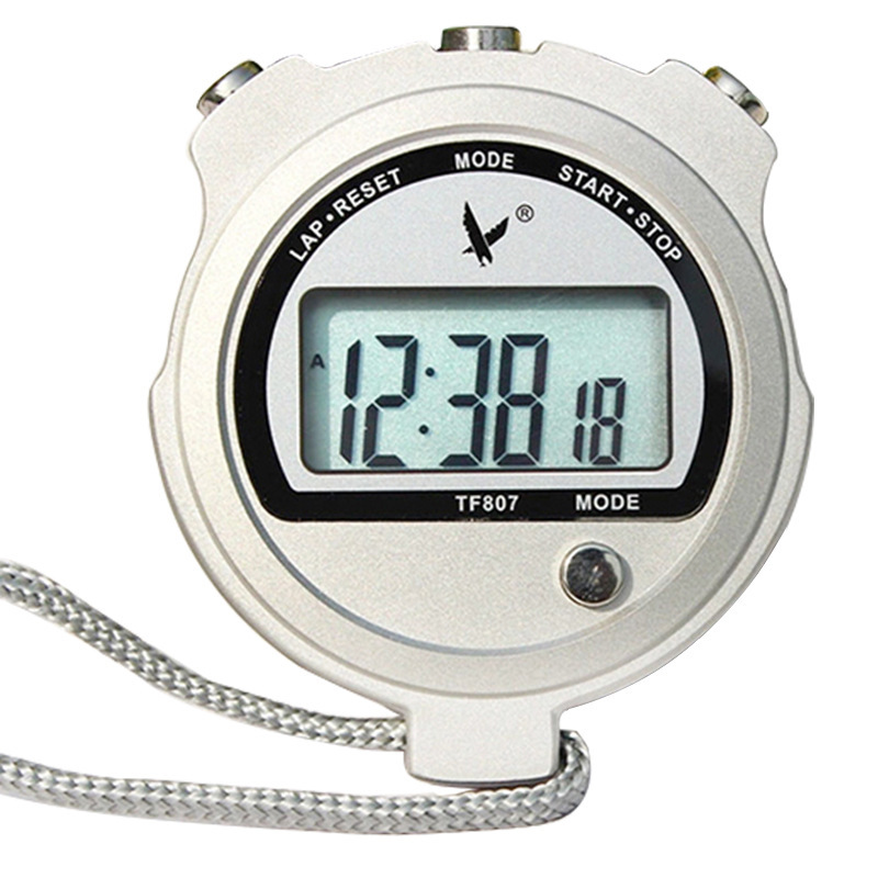 天福秒表tf807运动多功能测温度实验专用记忆跑表计时器单排两道