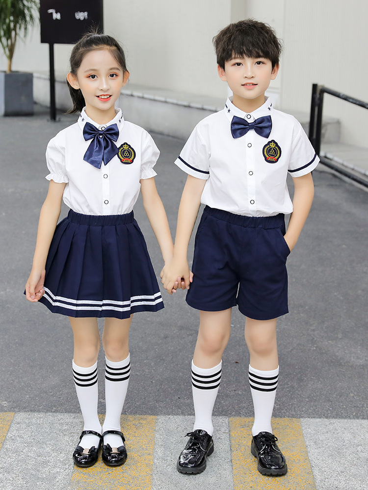 小学生校服夏季女儿童英伦风班服学院毕业照表演服幼儿园园服套装