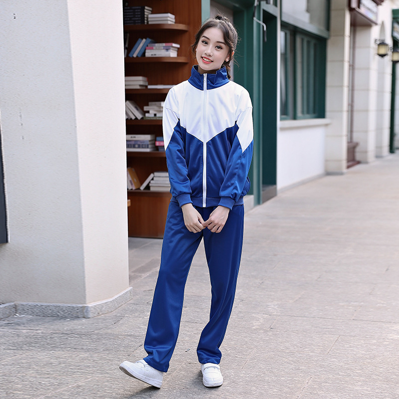 匆匆那年蓝校服大学生初中高中生运动服蓝白套装电影拍摄老式校服