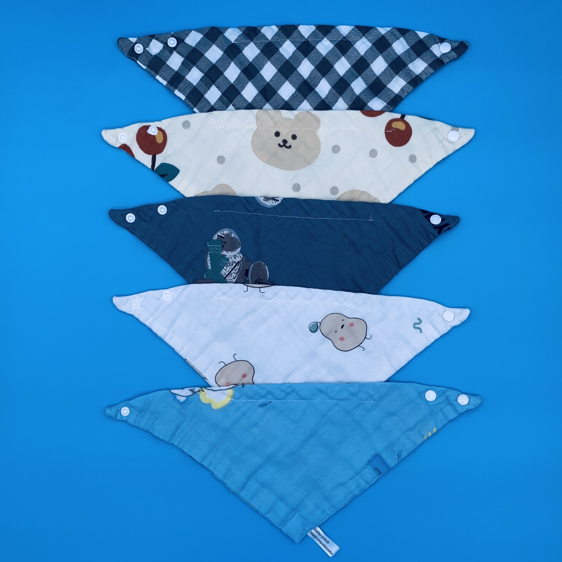 Six-Layer Gauze Baby Bandana Bibs Cotton Baby Saliva Towel Baby Bib Kids' Bib plus-Sized Wholesale