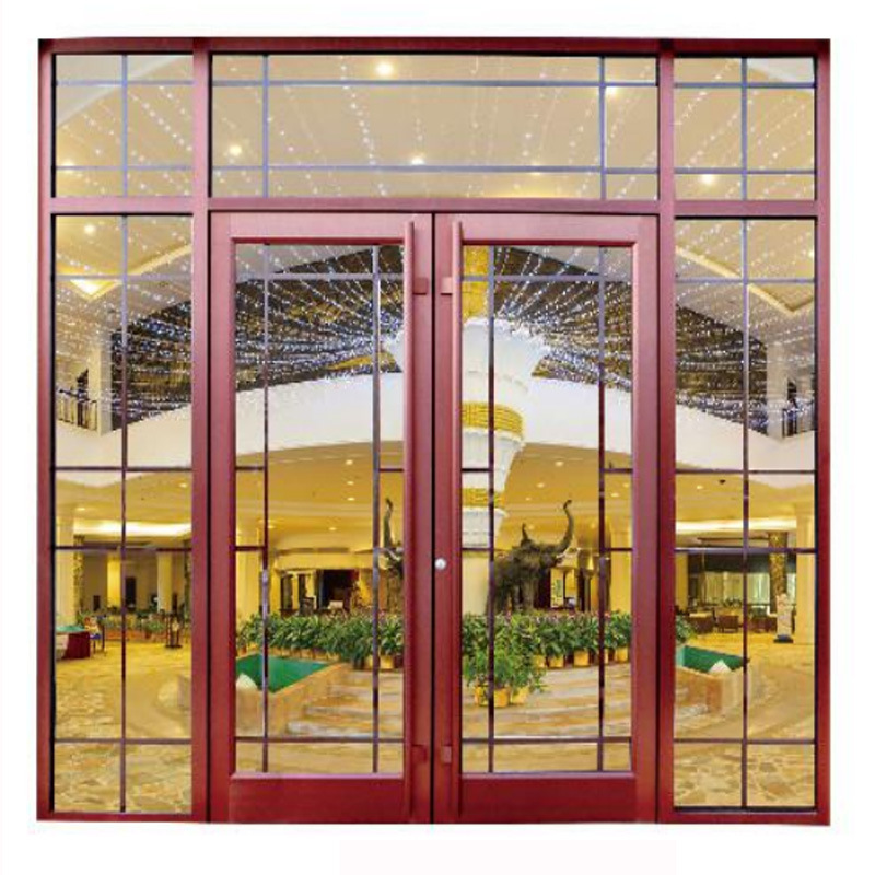 河北厂家供应铝合金玻璃门 店铺门 双开玻璃门 肯德基型材地弹门