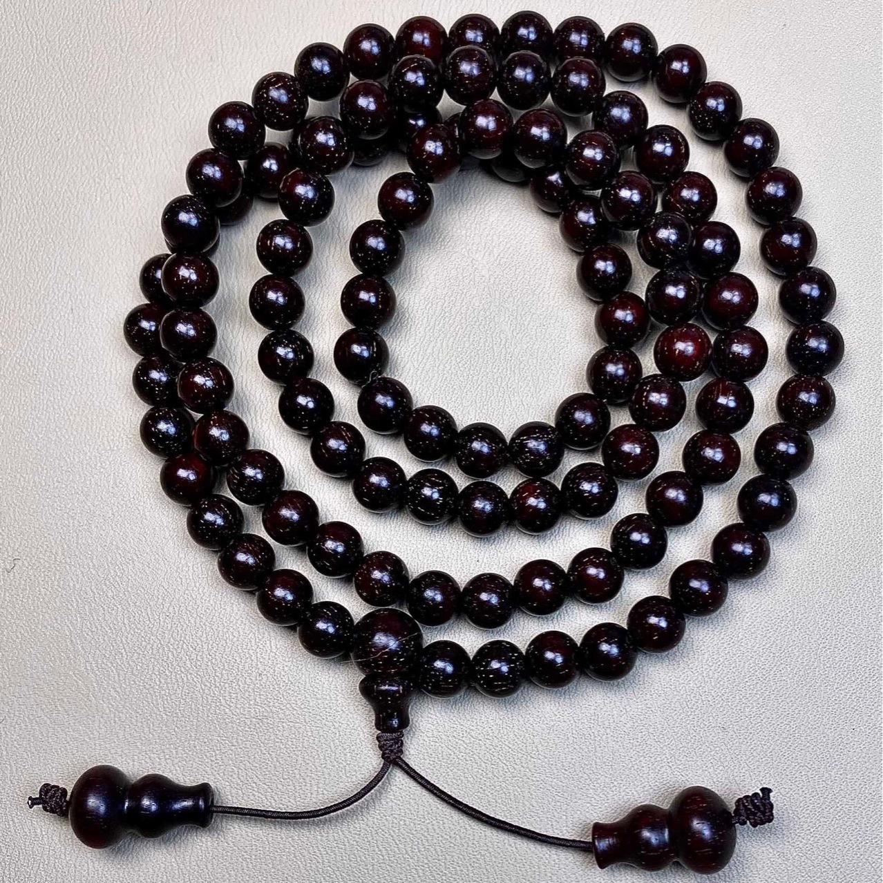 印度老料爆满金星小叶紫檀手串108颗男款手饰文玩佛珠女念珠手链