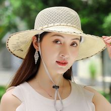可折叠帽子夏天女士韩版遮阳防晒帽大帽檐度假防紫外线太阳帽凉帽