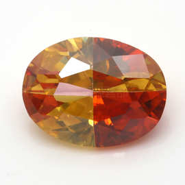 梧州宝石 蛋形四色拼锆石 椭圆形拼色石立方氧化锆 裸石配件