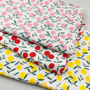 夏季新款小清新印花棉布印樱桃 日韩粉红印花裙子面料-阿里巴巴