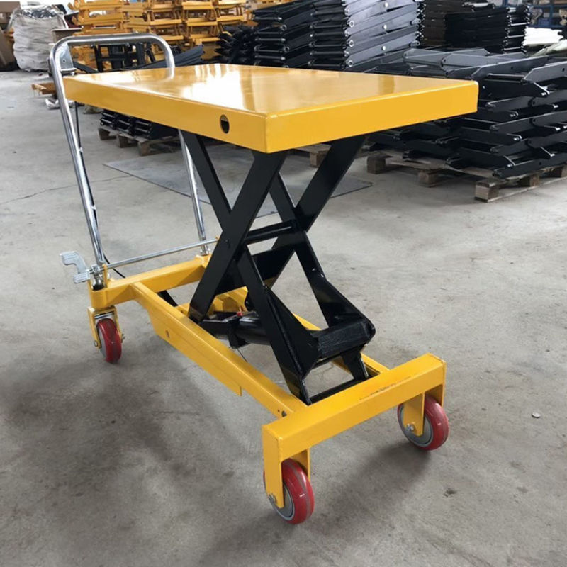 升平台车液压手动电动移动手推搬运车固定剪式升机平台车