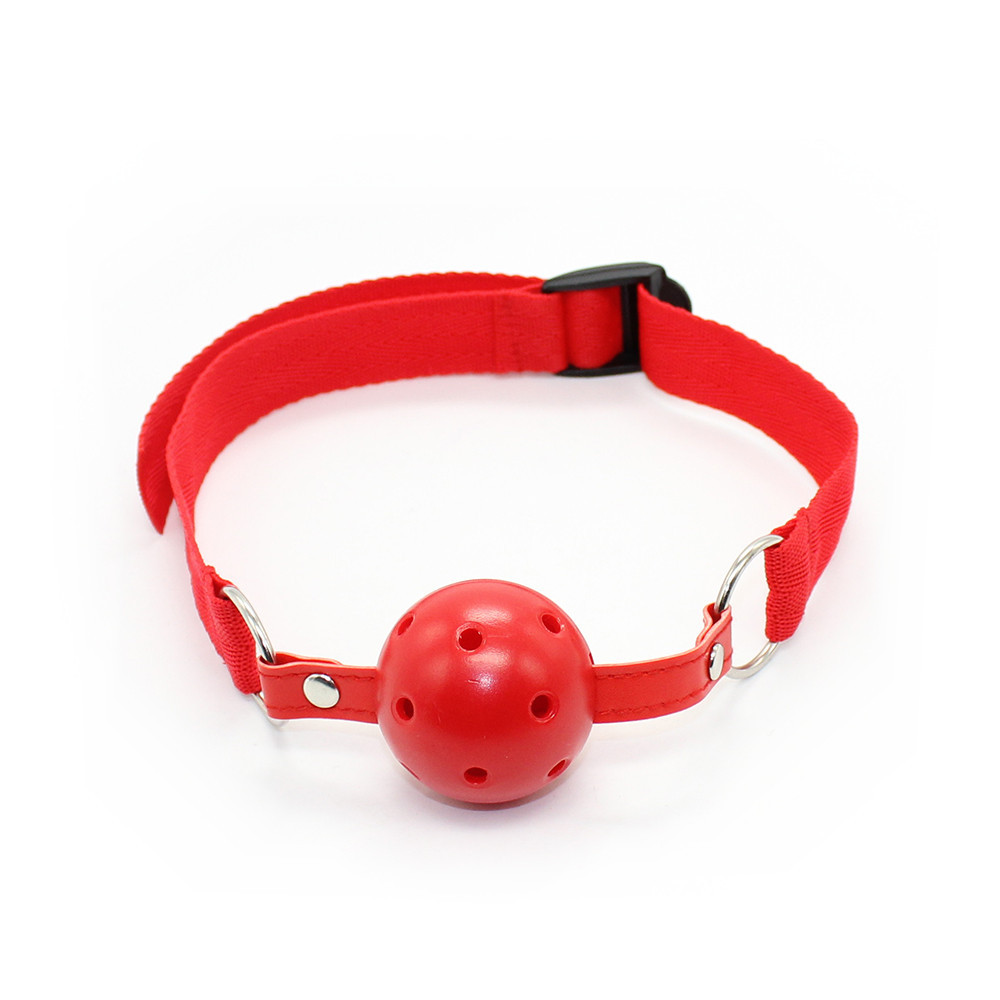 外贸出口情趣用品口球尼龙塑料扣可调节玩具女口塞皮革铁环洞洞球