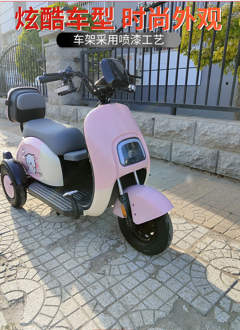 电动三轮小天鹅电动三轮车电动车接送孩子上下班电瓶车电动车豪华