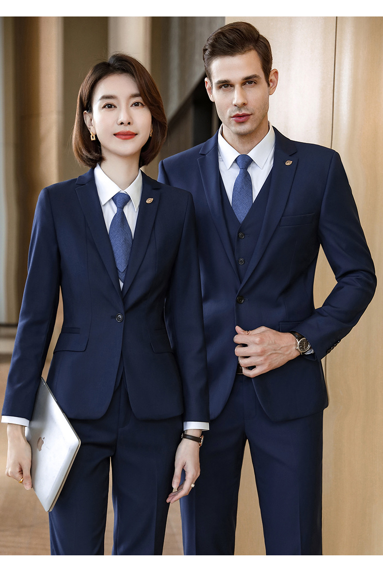 西装男女同款职业商务工作服套装灰色西装外套女韩版银行正装批发