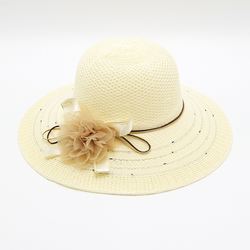 Korean Style Beach Wide Brim Big Brim Straw Hat Women's Summer Scenic Spot Summer Hat Holiday Vacation Sun Protection Sun Hat Bucket Hat