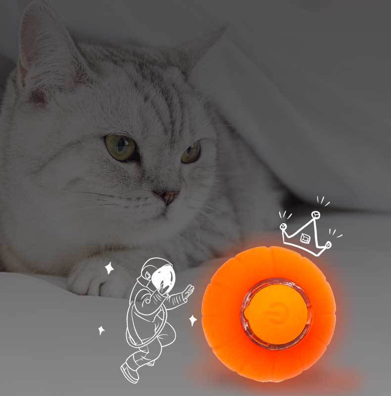 Cross-Border Gravity Smart Rolling Ball Pet Cat Toy Ball Bite-Resistant Elastic Ball Self-Hi Funny Cat Automatic Jumping Ball