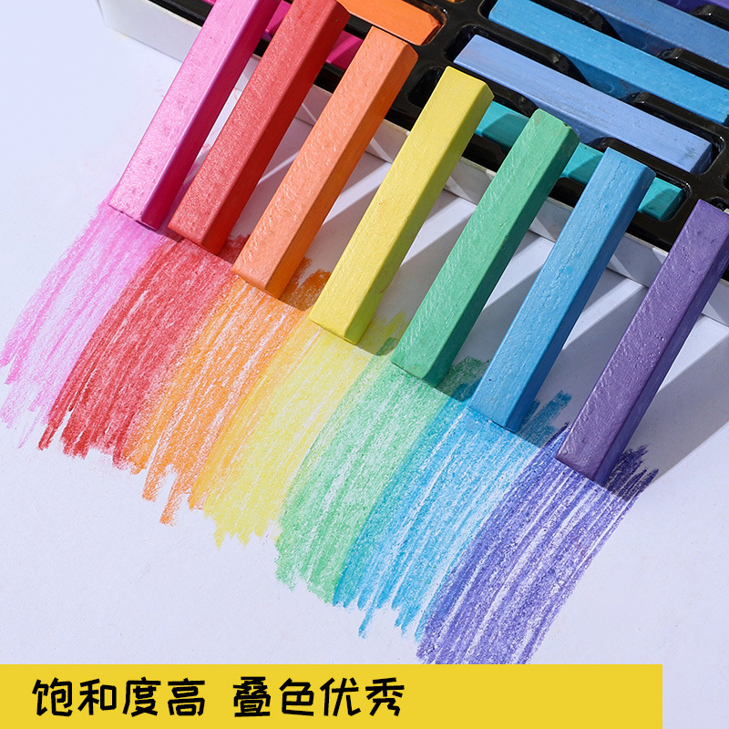 Painted Color Chalk 24 Color 12 Color Toner Stick Hand Painted Color Chalk Hair Dyeing Stick Blackboard Newspaper Pastel Brush