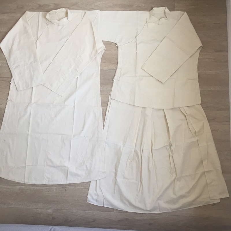 孝服女套装丧服男女大襟孝衣白衣白事用品丧葬殡葬衣服素服