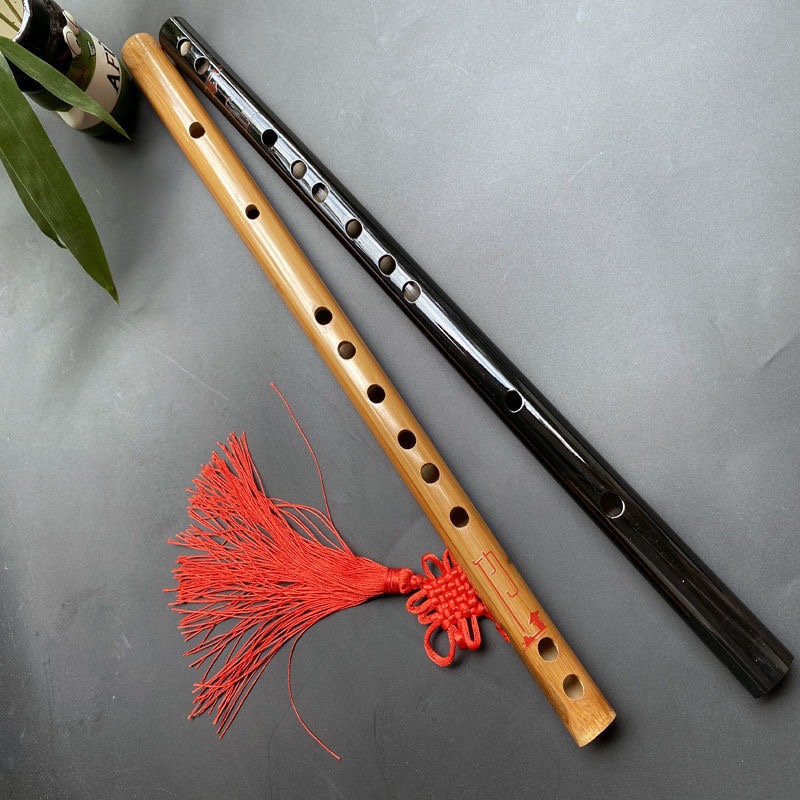 笛子竹笛成人儿童初学笛演奏短笛古风黑色素色苦竹笛子横笛乐器