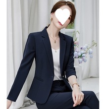 藏青色西装外套女高级感气质春秋经理职业正装西服套装银行工作服