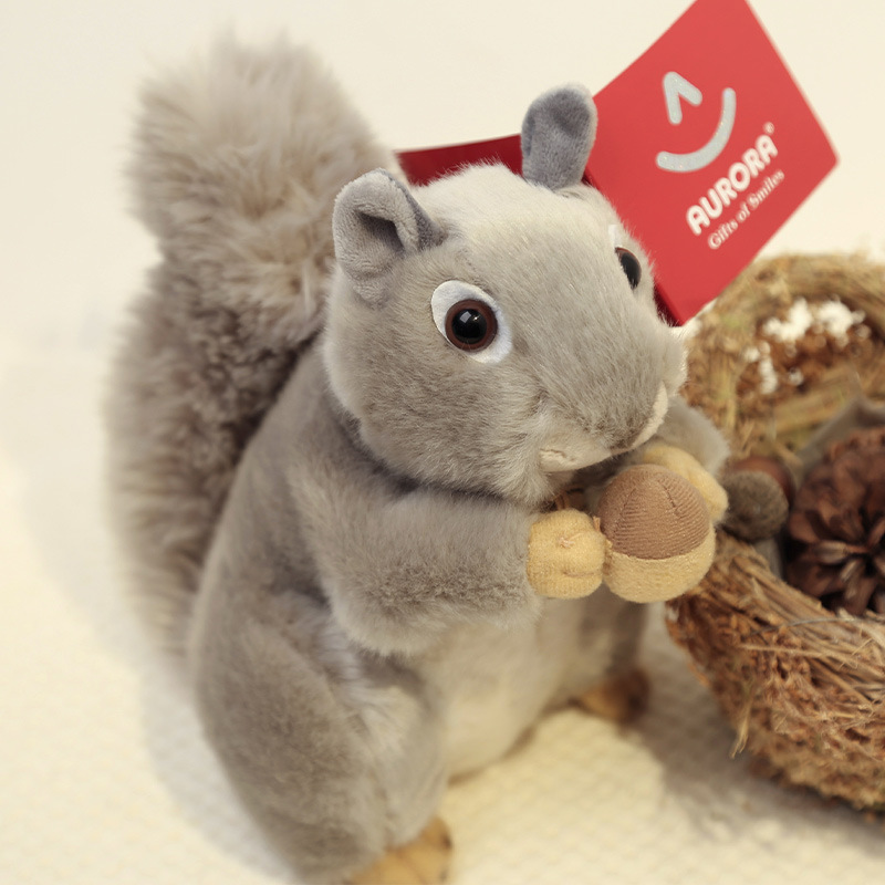 吾卢拉跨境新品仿真松鼠外贸公仔玩偶批发毛绒玩具小只娃娃批货