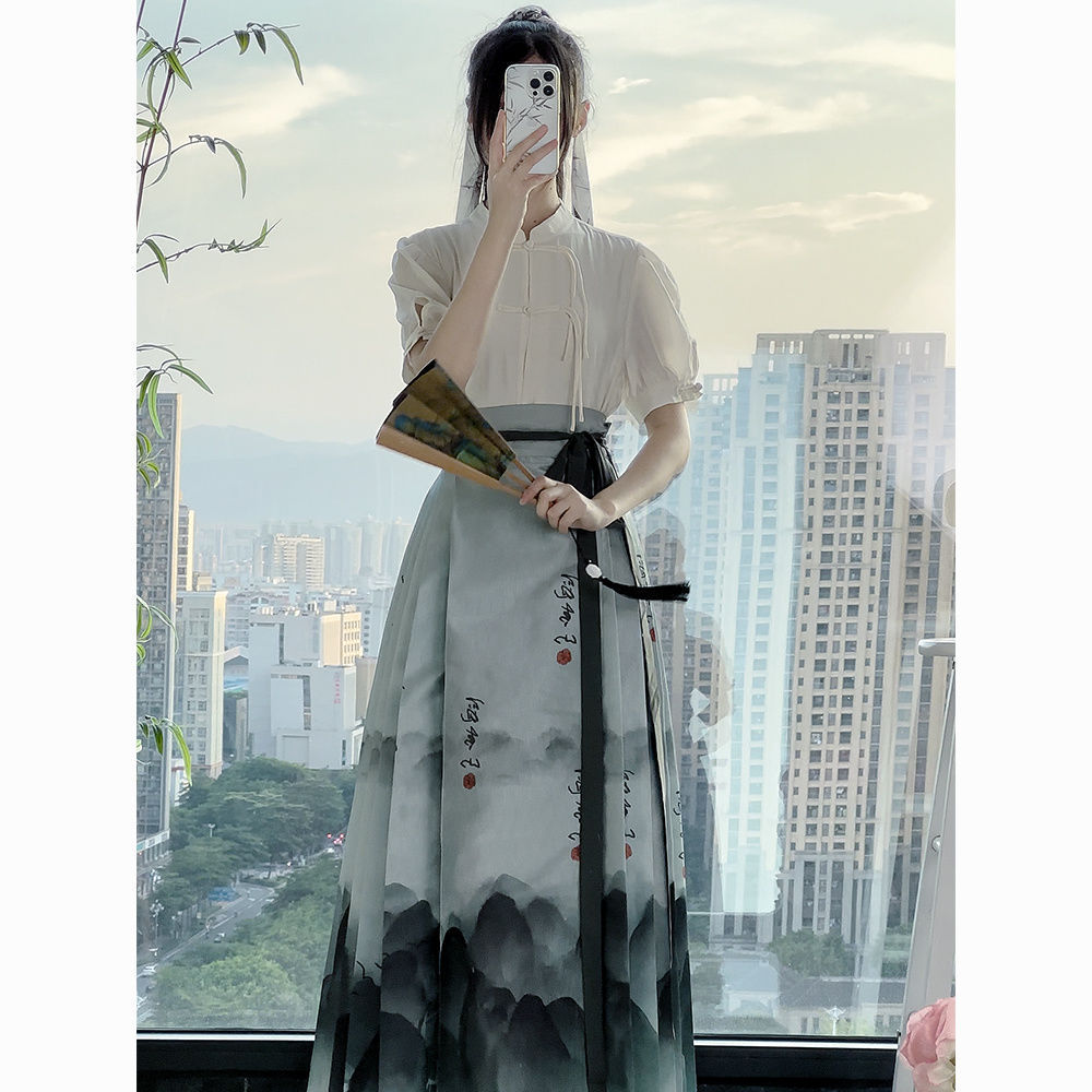 汉庭记[觅青山]新款汉服裙女明制新中式马面裙小个子日常通勤上班