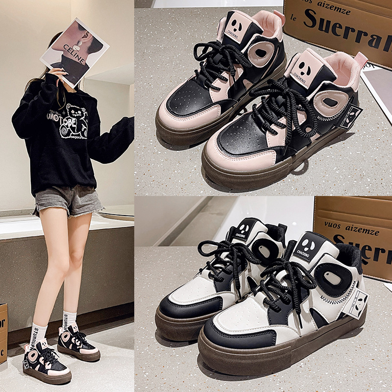 厚底圆头低帮鞋女2023夏秋季新款韩版松糕运动鞋时尚休闲板鞋代发