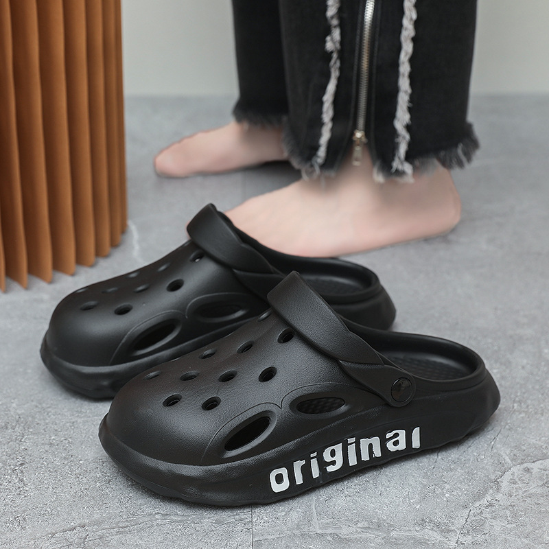 2023 Jujia Jj009 Men's Eva Hole Shoes Thin Summer New Waterproof Indoor Bathroom Slippers