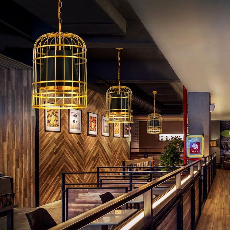 中式餐厅火锅店灯笼吊灯复古铁艺茶室酒店中国风禅意鸟笼射灯吊灯