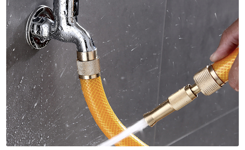 水管铜接头水龙头转换头浇花洗车4分铜奶嘴喷枪直喷式高压水枪