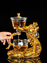 批发全自动耐热懒人玻璃茶具创意茶盘套装家用透明复古功夫泡茶器