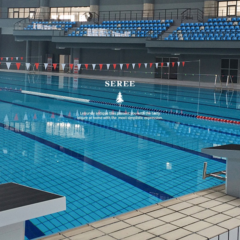 游泳池瓷砖体育健身馆学校比赛竞赛水池专用瓷砖标准泳池浴缸砖