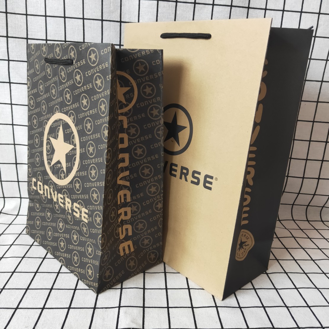 现货 匡威 converse 新款 大小牛皮纸袋手提袋鞋盒服装礼品购物袋