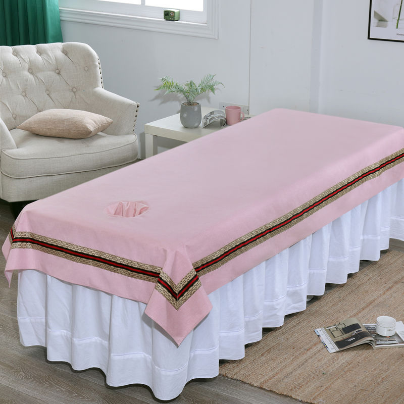 加厚防水防油开洞美容床单美容院用品隔油推拿按摩床专用床单带洞