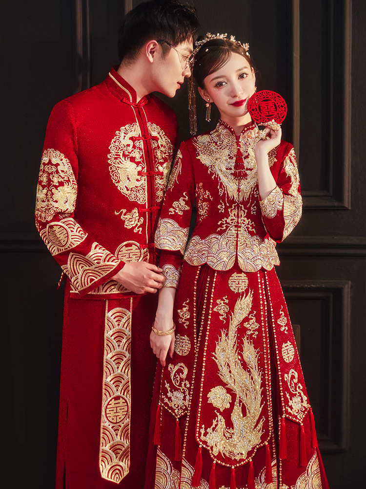 秀禾服2022年新款新娘结婚礼服中式婚纱敬酒服龙凤褂春季情侣嫁衣