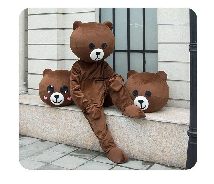 网红熊人偶服装布朗熊抖音发传单小熊套装可妮兔行走玩偶cos服装