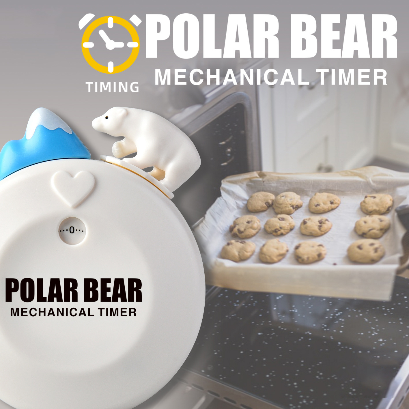 Cartoon Animal Iceberg Bear Mechanical Timer Kitchen Supplies Soup Baking Learning Timer Send Gifts