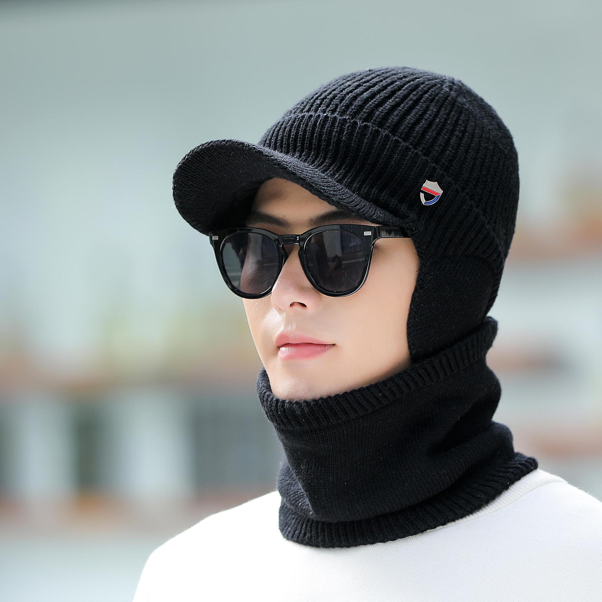 帽子针织帽毛线帽男冬天秋冬季新款保暖日系冷帽韩版男冬加绒加厚