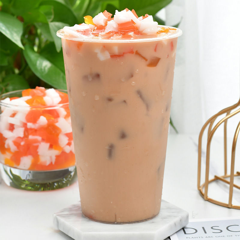 超欢彩色椰果奶茶专用三色水晶椰果商用桶装蒟蒻原味椰果粒椰果肉