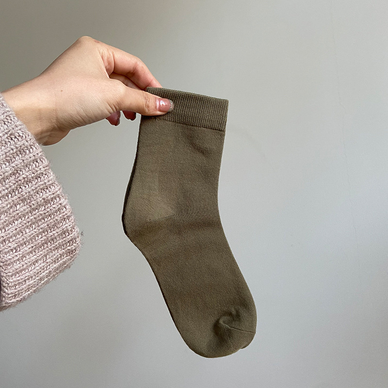 高档32支丝光棉袜子女新疆长绒春韩简约纯色中筒短四季盒装独立包