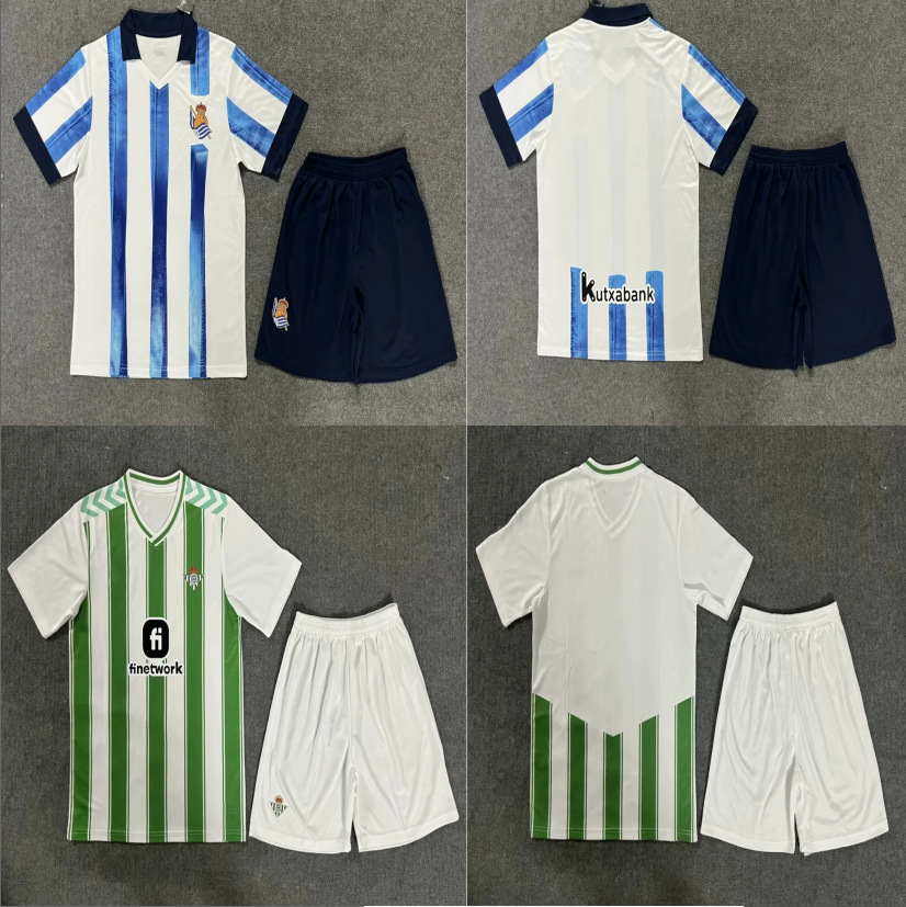 新款2324皇家贝蒂斯主场成人足球服套装皇家社会比赛球衣专用代发