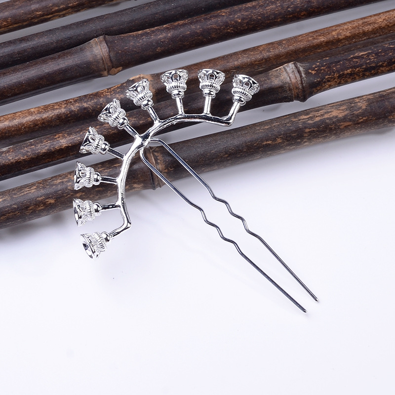 Alloy Material New Nine Row Size Hairpin DIY Antique Accessories Handmade Material Factory Wholesale