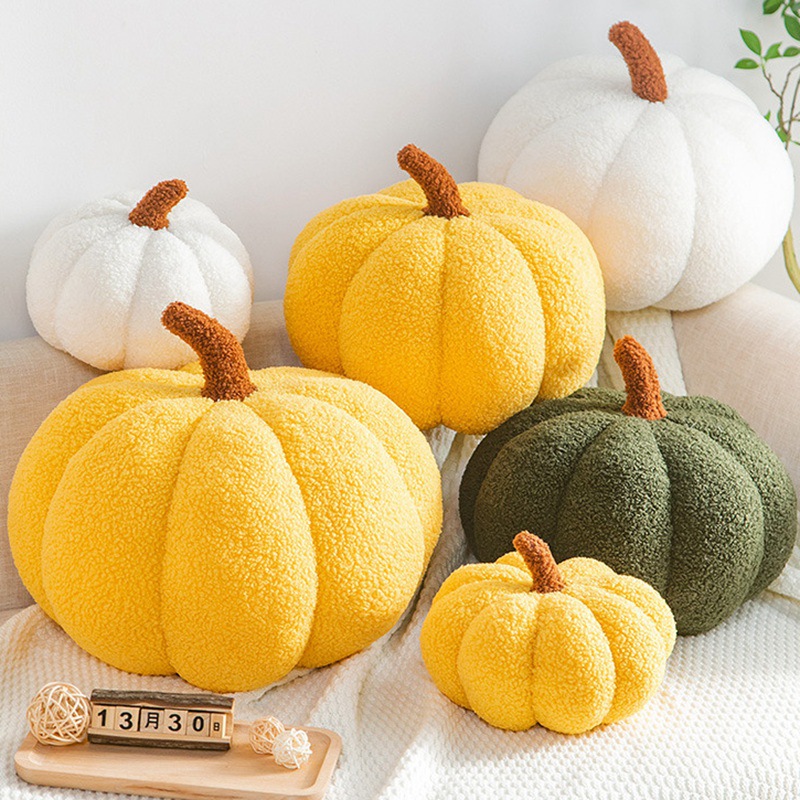 Trending Creative Cute Pumpkin Pillow Plush Toy Super Soft Cushion Sofa Living Room Bay Window Pillow Light Luxury Nordic