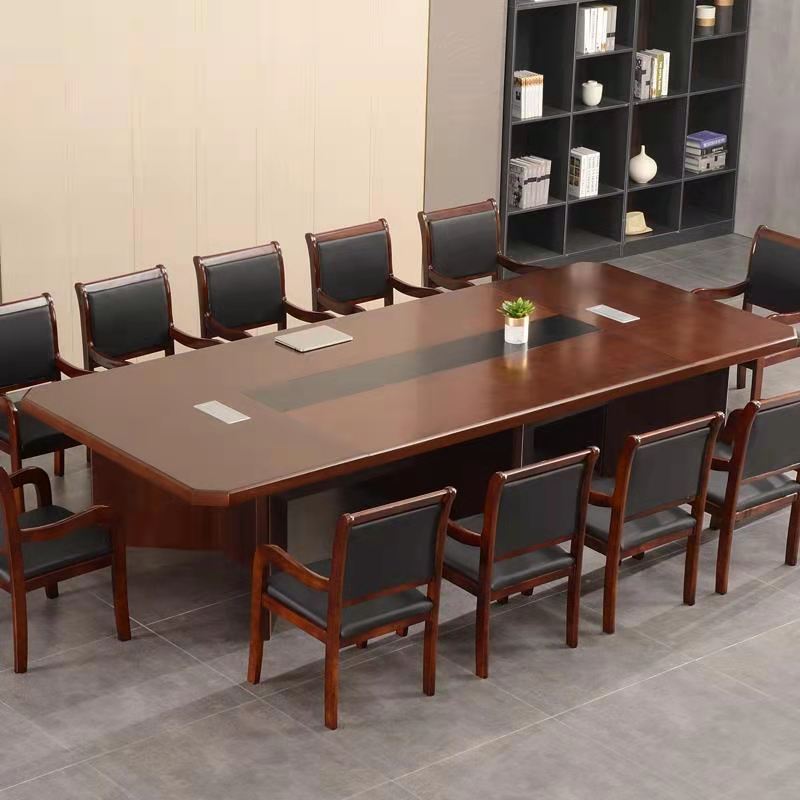 大型会议桌长桌实木接待办公桌长方形培训桌洽谈桌会议室桌椅组合
