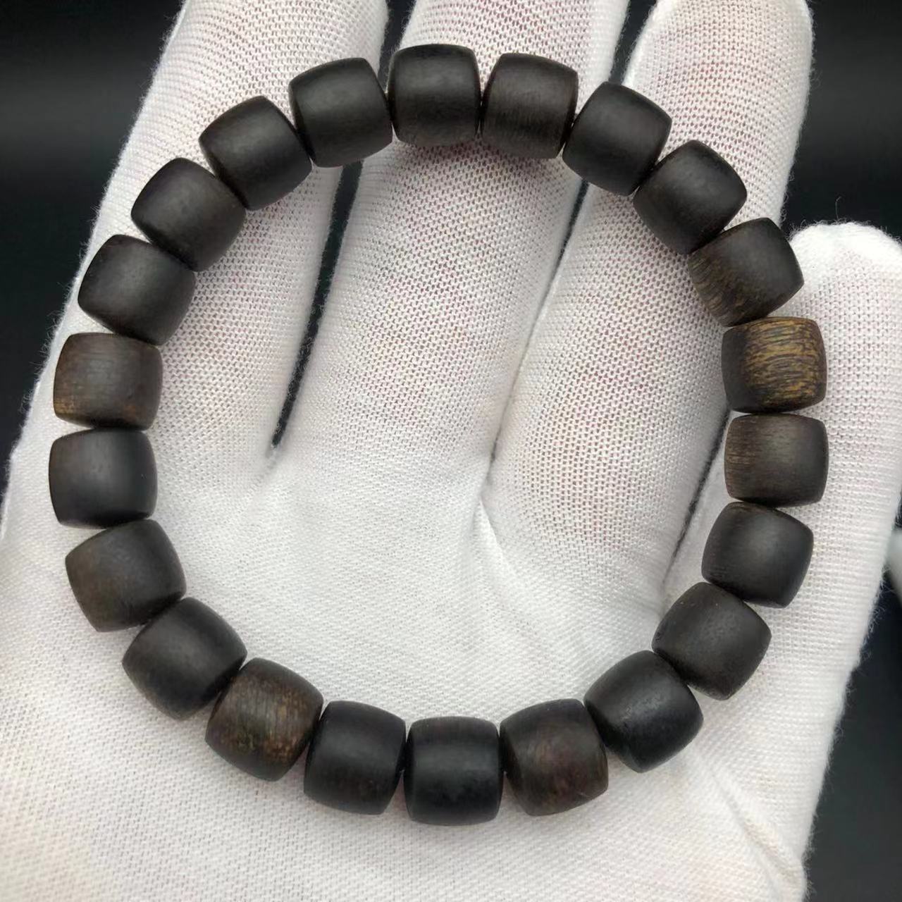 全沉水级富森红土沉香手串天然熟结老料男女桶珠款手链佛珠文玩