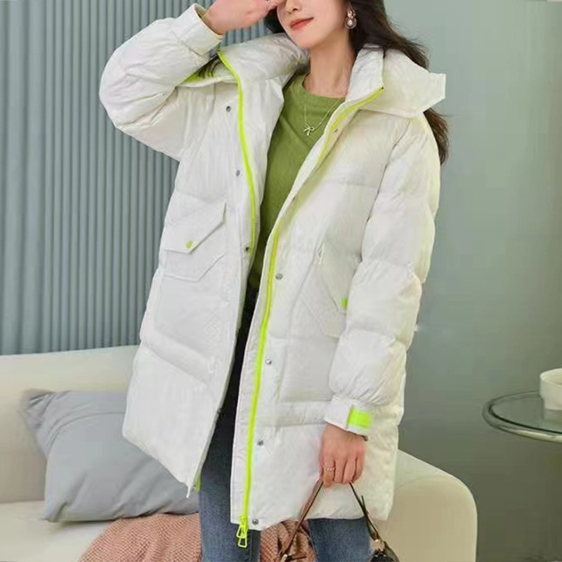 中长款羽绒服女新款冬装韩版女装90鸭绒立领保暖加厚高端羽绒外套