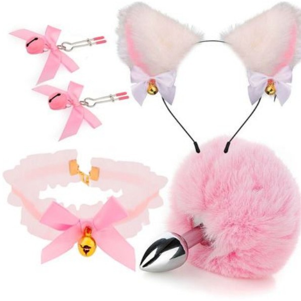 可爱猫咪套装情趣调教SM发箍乳夹低温蜡烛滴蜡惩罚夫妻调情发箍女