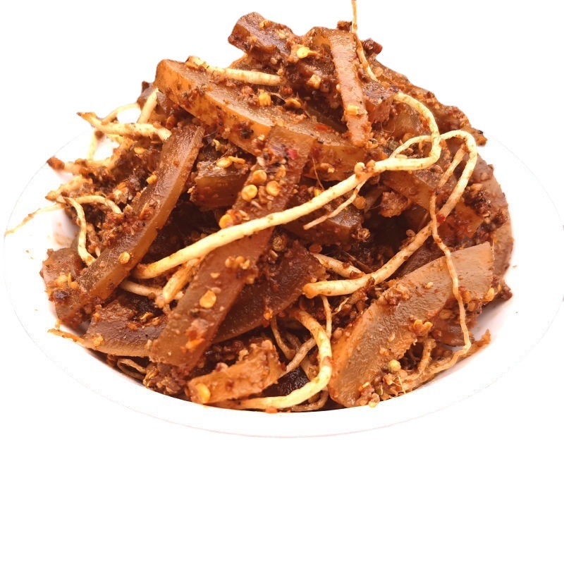 牛皮菜根云南佤味网红牛皮和苤菜根可选微辣变态辣试吃装500克罐