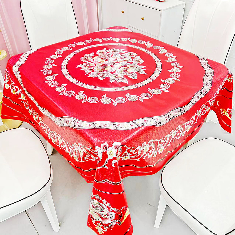 Waterproof Oil-Proof Anti-Scald Disposable Pvc Household Square round Table Cloth Restaurant Large round Table Cloth Hotel round Table Cloth