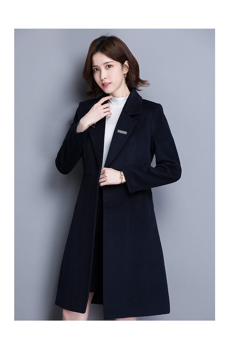 酒店前台接待职业装毛呢大衣大堂经理迎宾珠宝店工作服冬装女加厚