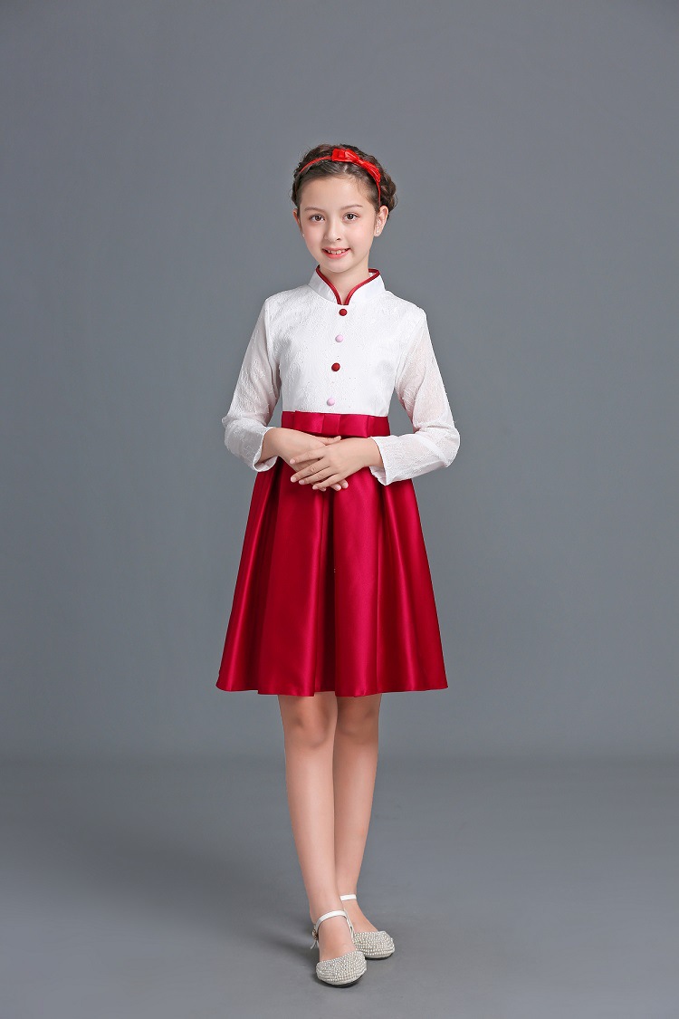 六一儿童小学生表演大合唱演出服装女童毕业照礼服男童朗诵背带裤