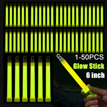 1-50pcs Glow Sticks with Hook 6 inch Fluorescence Light for