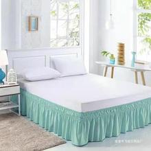 外贸床品美式床裙白色家纺家饰套85克Bed Skirt【一件代发包邮】