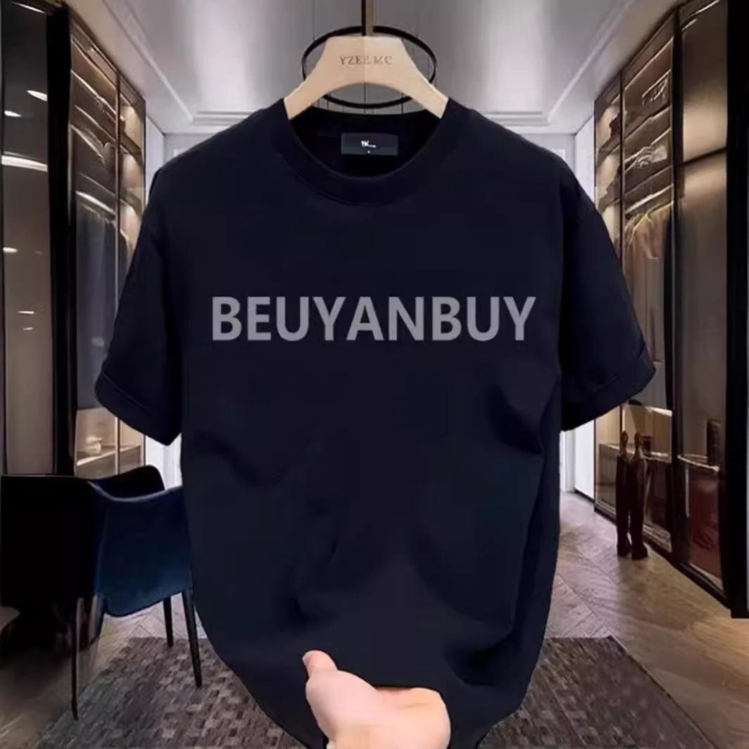 重磅黑色短袖t恤男夏季260g美式印花纯色半袖ins潮牌圆领情侣上衣